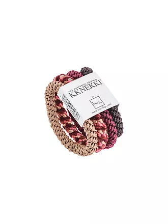 KKNEKKI | Lot de 4 élastiques à cheveux BUNDLE 42 | dunkelrot